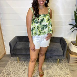 Hudson Devon Denim Jean Shorts in Spring White